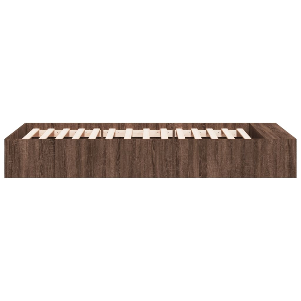 Bedframe bewerkt hout bruin eikenkleur 100x200 cm