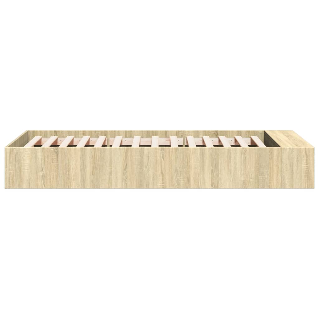 Bedframe bewerkt hout sonoma eikenkleurig 90x200 cm