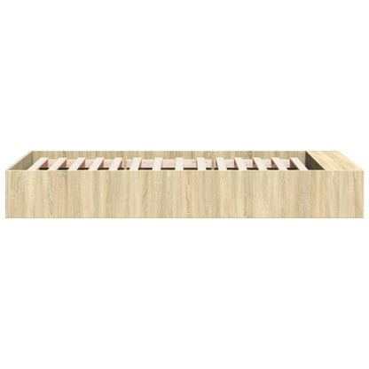 Bedframe bewerkt hout sonoma eikenkleurig 90x200 cm