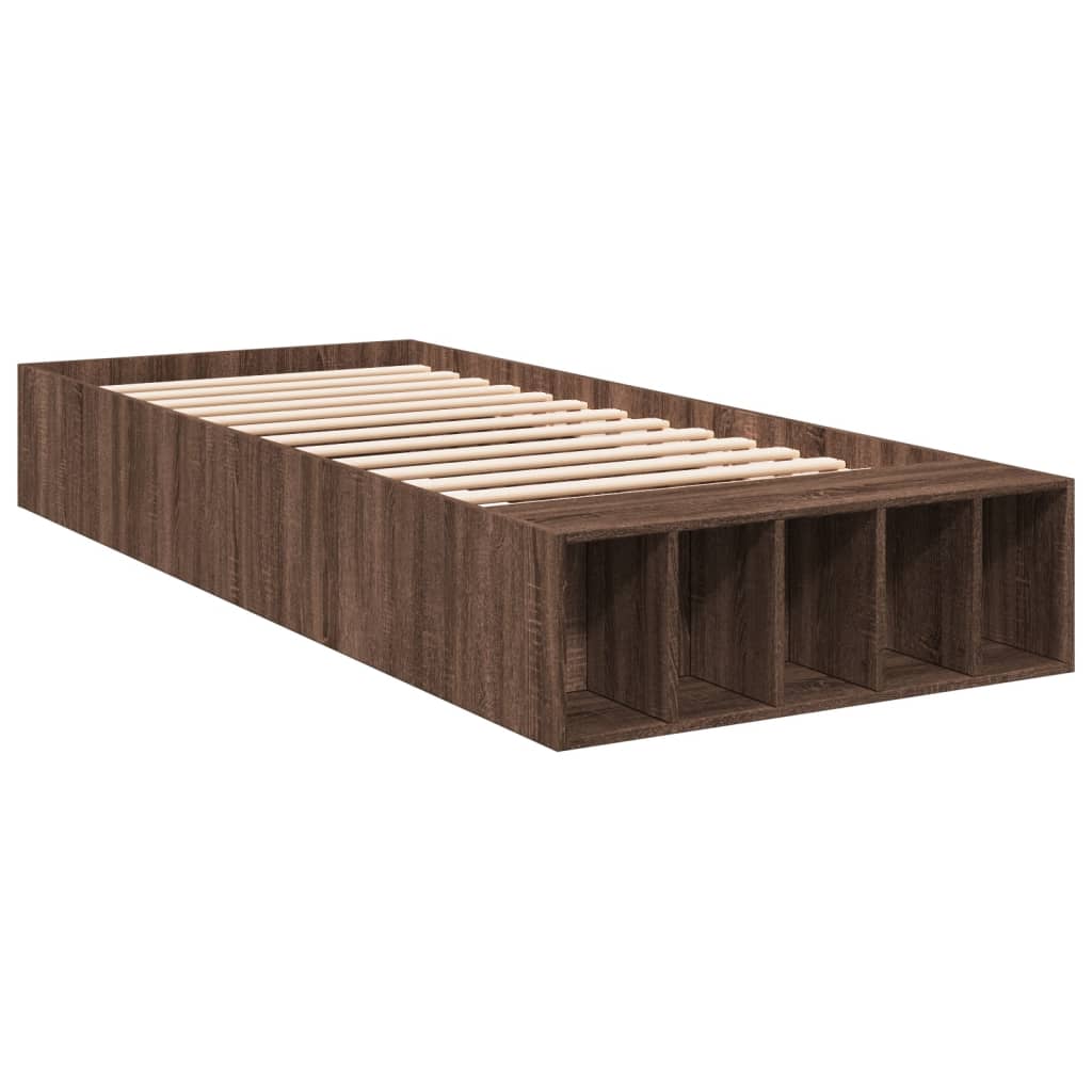 Bedframe bewerkt hout bruin eikenkleur 90x200 cm