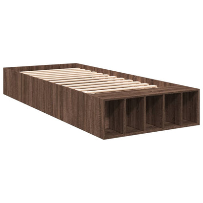 Bedframe bewerkt hout bruin eikenkleur 90x200 cm