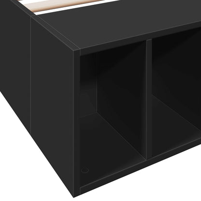 Bedframe bewerkt hout zwart 90x190 cm