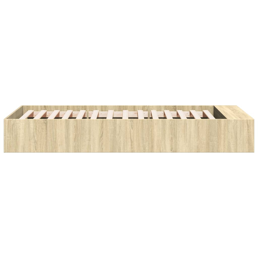 Bedframe bewerkt hout sonoma eikenkleurig 90x190 cm