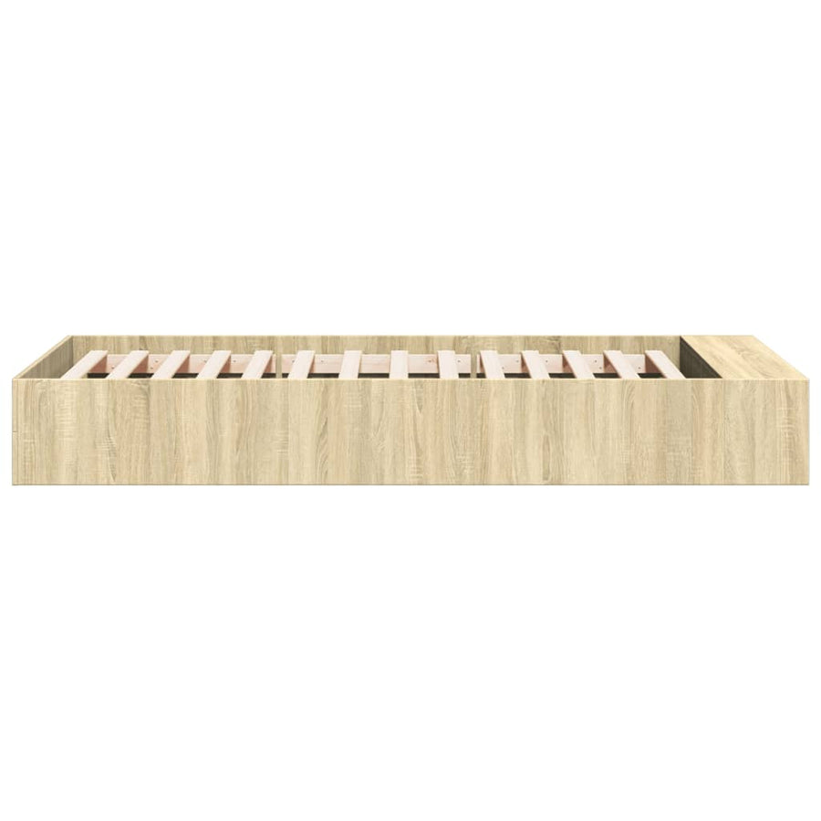 Bedframe bewerkt hout sonoma eikenkleurig 90x190 cm