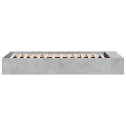 Bedframe bewerkt hout betongrijs 90x190 cm
