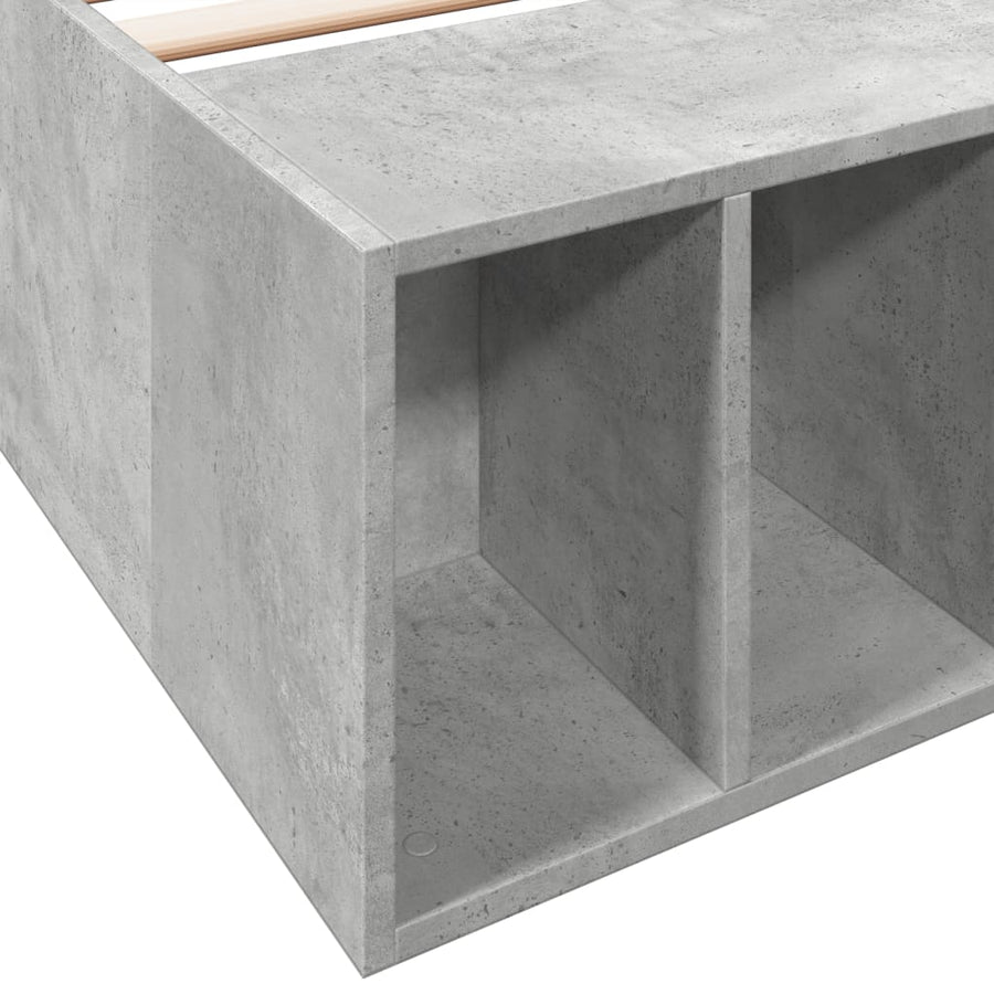 Bedframe bewerkt hout betongrijs 90x190 cm
