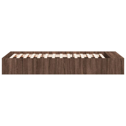 Bedframe bewerkt hout bruin eikenkleur 90x190 cm