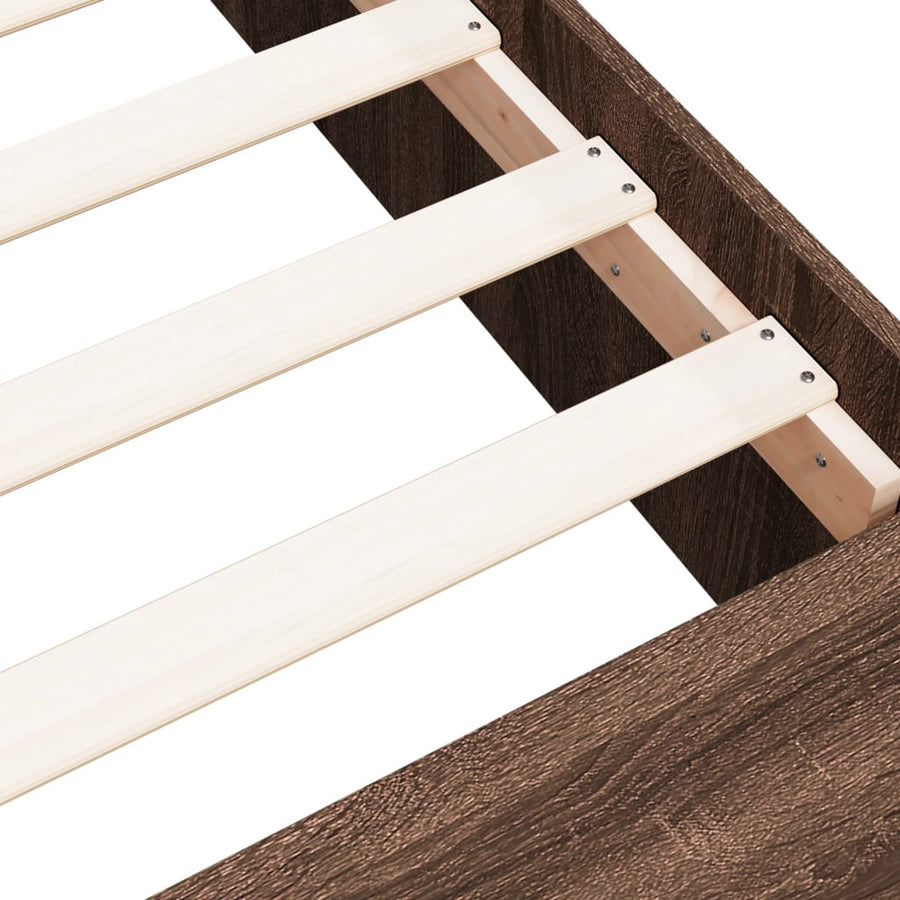 Bedframe bewerkt hout bruin eikenkleur 90x190 cm