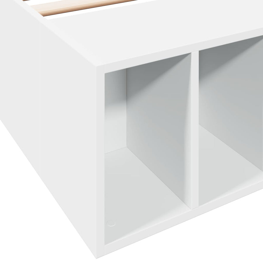 Bedframe bewerkt hout wit 75x190 cm