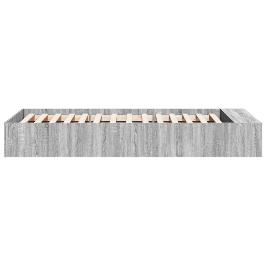 Bedframe bewerkt hout grijs sonoma eikenkleurig 75x190 cm