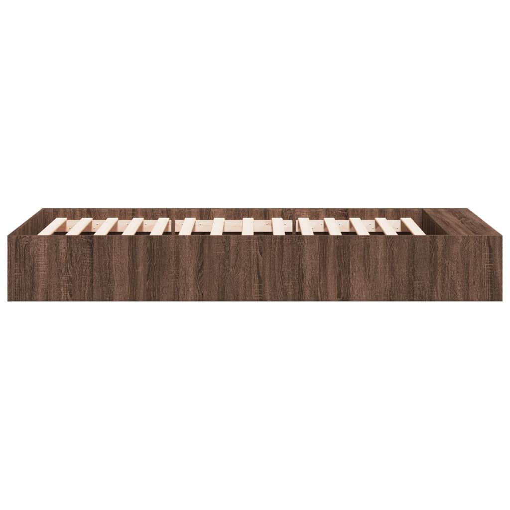 Bedframe bewerkt hout bruin eikenkleur 75x190 cm