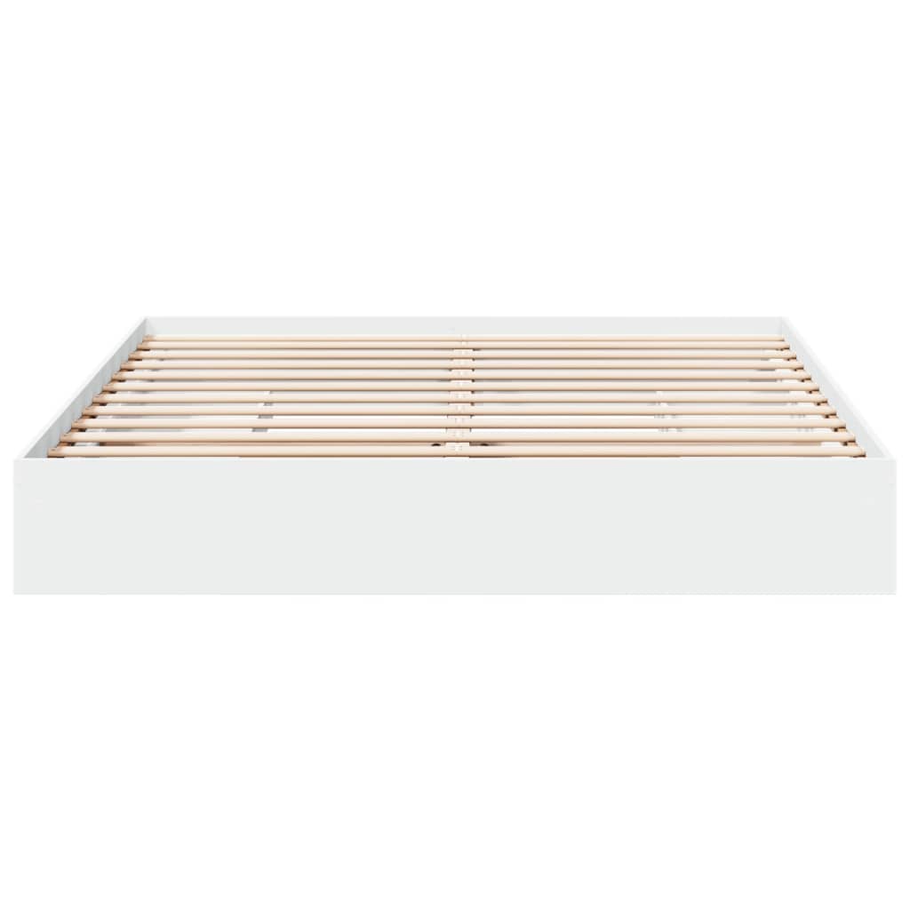 Bedframe met lades bewerkt hout wit 200x200 cm