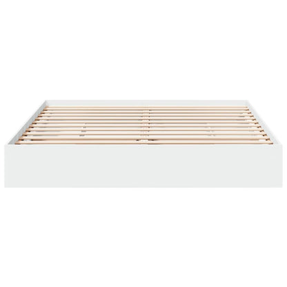 Bedframe met lades bewerkt hout wit 200x200 cm