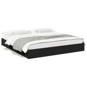 Bed frame with drawers treated wood black 200x200 cm