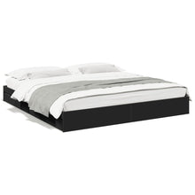 Bedframe met lades bewerkt hout zwart 200x200 cm