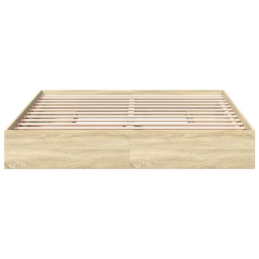 Bedframe met lades bewerkt hout sonoma eikenkleurig 200x200 cm