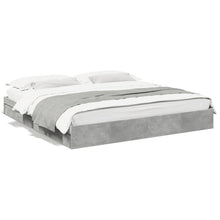 Bedframe met lades bewerkt hout betongrijs 200x200 cm