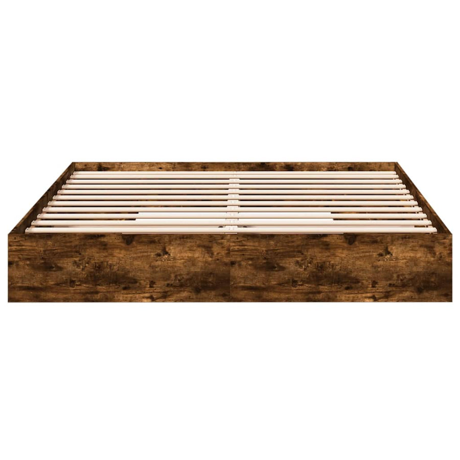 Bedframe met lades bewerkt hout gerookt eikenkleurig 200x200 cm