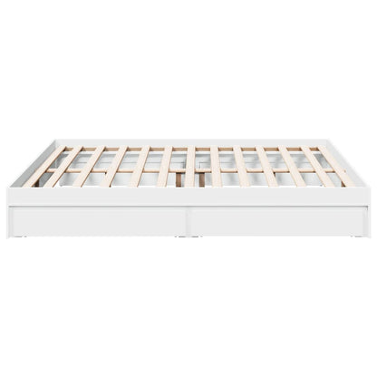 Bedframe met lades bewerkt hout wit 180x200 cm