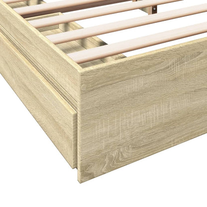 Bedframe met lades bewerkt hout sonoma eikenkleurig 180x200 cm