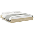 Bedframe met lades 180x200 cm bewerkt hout sonoma eiken