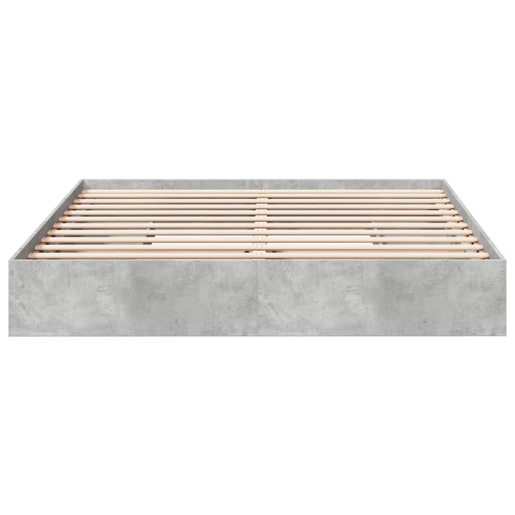Bedframe met lades bewerkt hout betongrijs 180x200 cm