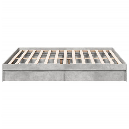 Bedframe met lades bewerkt hout betongrijs 180x200 cm