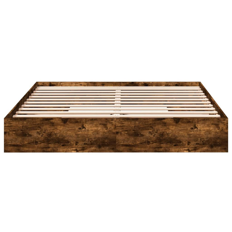Bedframe met lades bewerkt hout gerookt eikenkleurig 180x200 cm