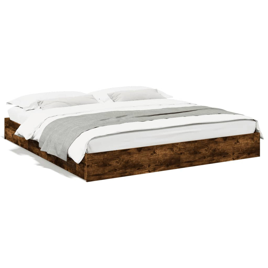 Bedframe met lades bewerkt hout gerookt eikenkleurig 180x200 cm