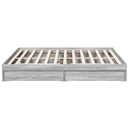Bedframe met lades bewerkt hout grijs sonoma eiken 180x200 cm