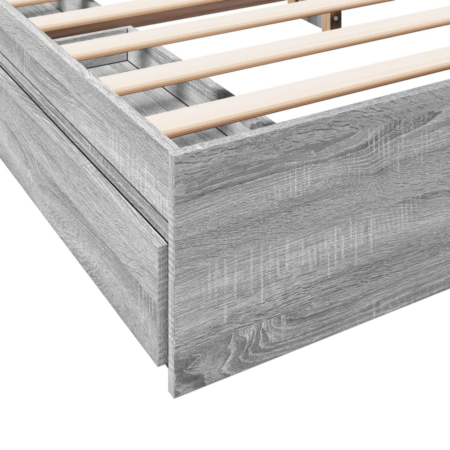 Bedframe met lades bewerkt hout grijs sonoma eiken 180x200 cm