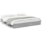 Bedframe 180x200 cm bewerkt hout grijs sonoma eiken met lades