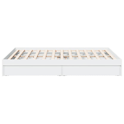 Bedframe met lades bewerkt hout wit 160x200 cm