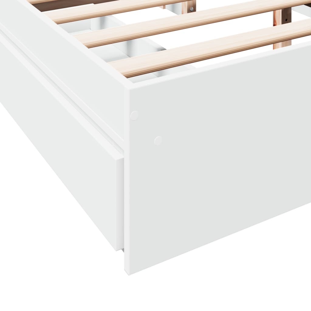 Bedframe met lades bewerkt hout wit 160x200 cm