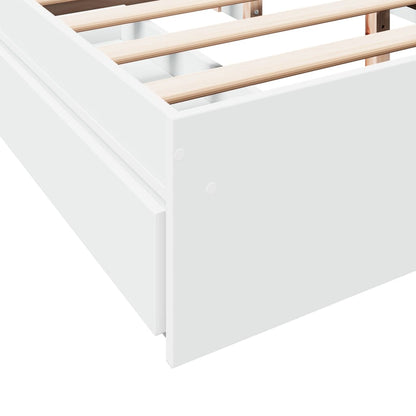Bedframe met lades bewerkt hout wit 160x200 cm