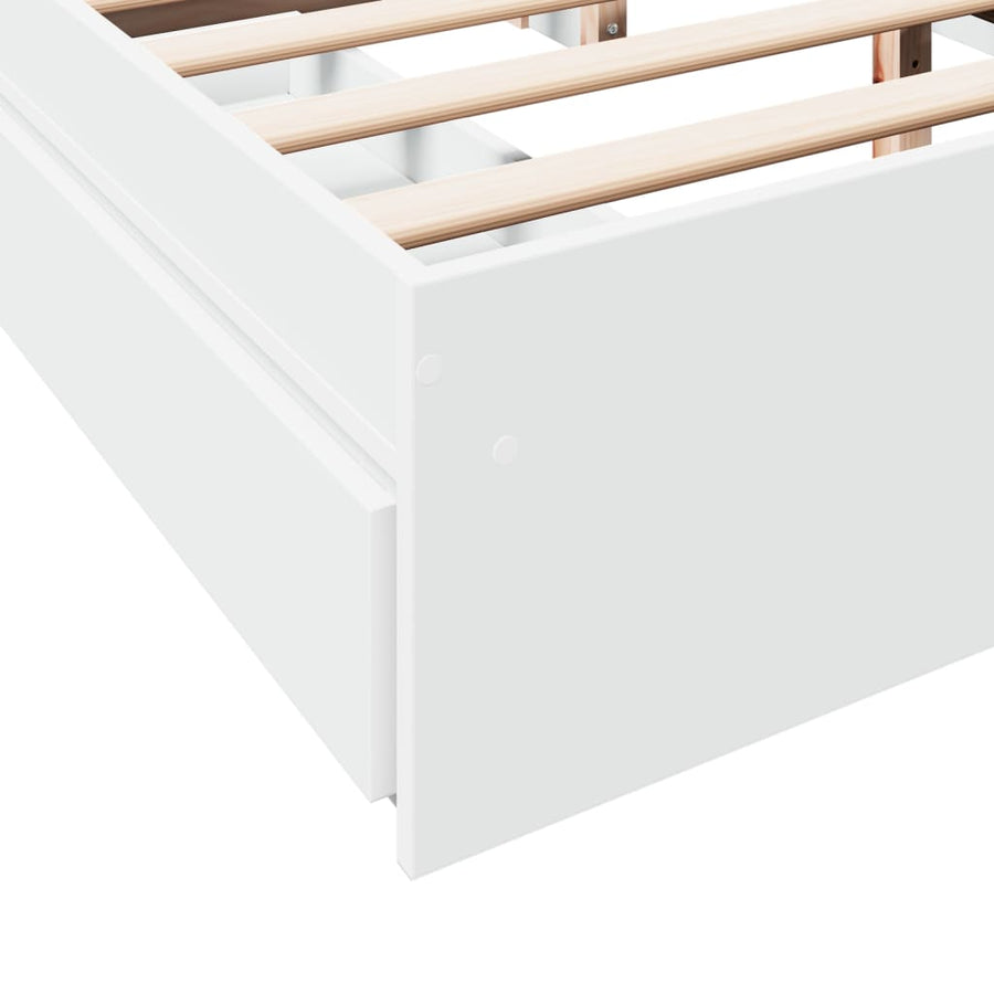 Bedframe met lades bewerkt hout wit 160x200 cm
