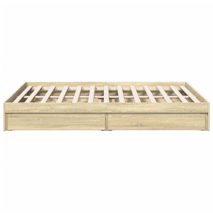 Bedframe met lades bewerkt hout sonoma eikenkleurig 160x200 cm