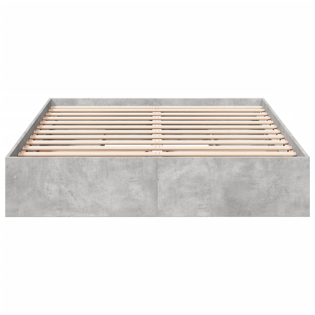 Bedframe met lades bewerkt hout betongrijs 160x200 cm
