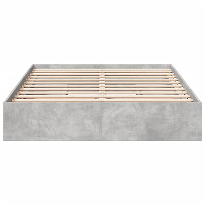 Bedframe met lades bewerkt hout betongrijs 160x200 cm