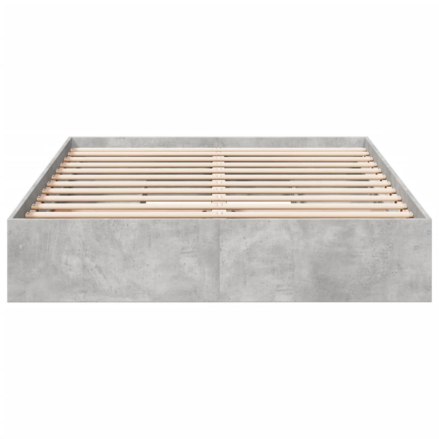 Bedframe met lades bewerkt hout betongrijs 160x200 cm