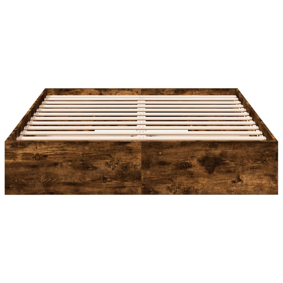Bedframe met lades bewerkt hout gerookt eikenkleurig 160x200 cm