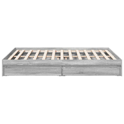 Bedframe met lades bewerkt hout grijs sonoma eiken 160x200 cm