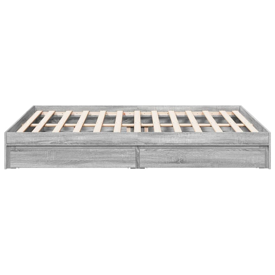 Bedframe met lades bewerkt hout grijs sonoma eiken 160x200 cm