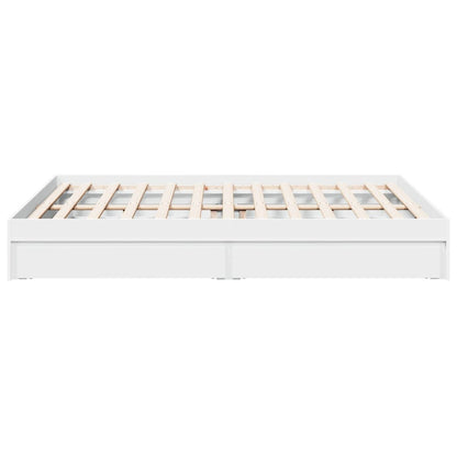 Bedframe met lades bewerkt hout wit 150x200 cm
