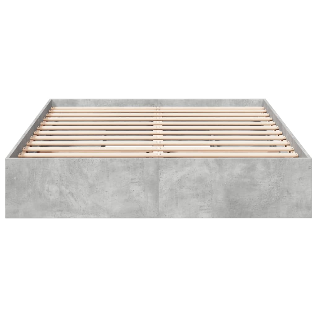 Bedframe met lades bewerkt hout betongrijs 150x200 cm