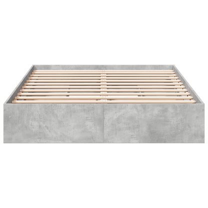 Bedframe met lades bewerkt hout betongrijs 150x200 cm