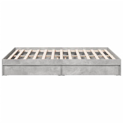 Bedframe met lades bewerkt hout betongrijs 150x200 cm
