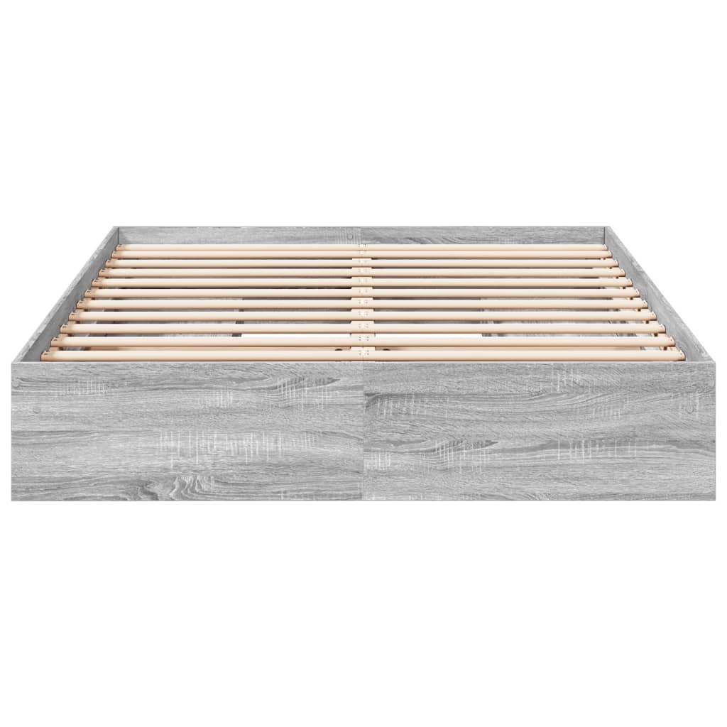 Bedframe met lades bewerkt hout grijs sonoma eiken 150x200 cm