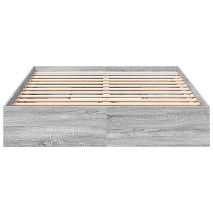 Bedframe met lades bewerkt hout grijs sonoma eiken 150x200 cm