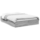 Bed frame with drawers engineered wood grey Sonoma oak 150x200 cm